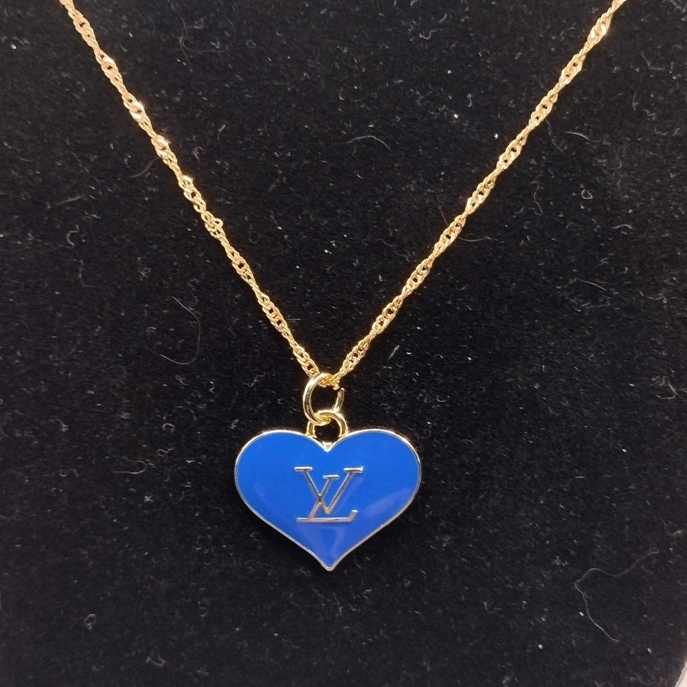 Authentic Louis Vuitton Zipper Pull- Blue W/.925 Chain